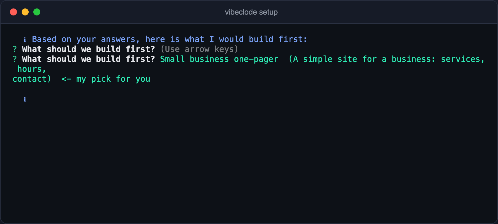 It picks your first build